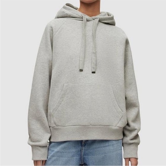 All Saints allsaints  gray marl talon pullover embroidered hoodie Size small - Picture 2 of 12